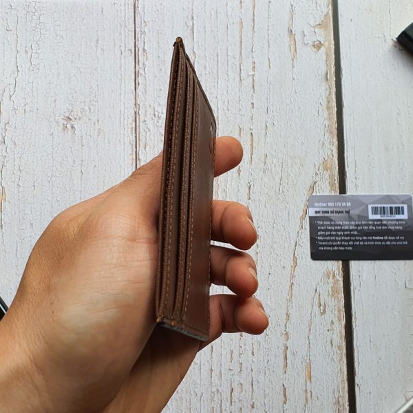 Card holder saffiano nhỏ gọn màu nâu - CH101