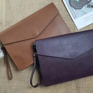 Clutch A4 da Safiano màu đennâutím - CL123